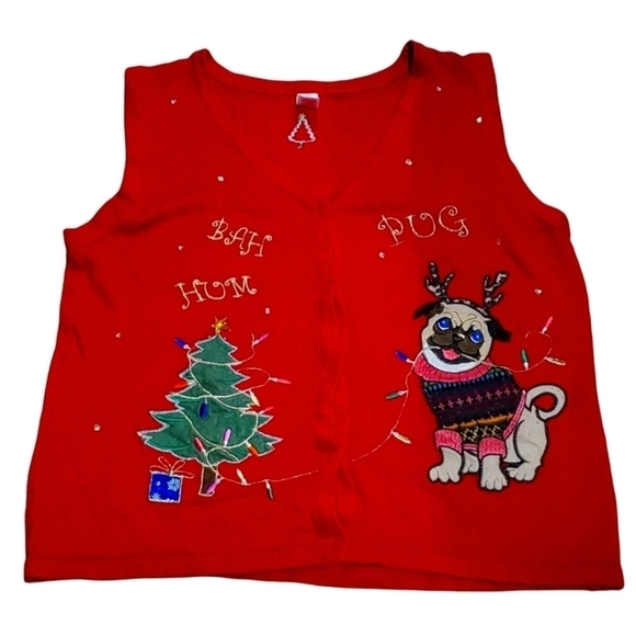 Holiday Time Jackets & Blazers - Ba Hum Pug Christmas Vest